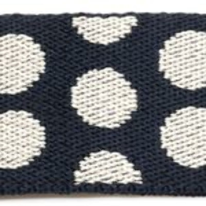 Webbing 38mm - Dots indigo / beige Webbing 38mm - Dots indigo / beige
