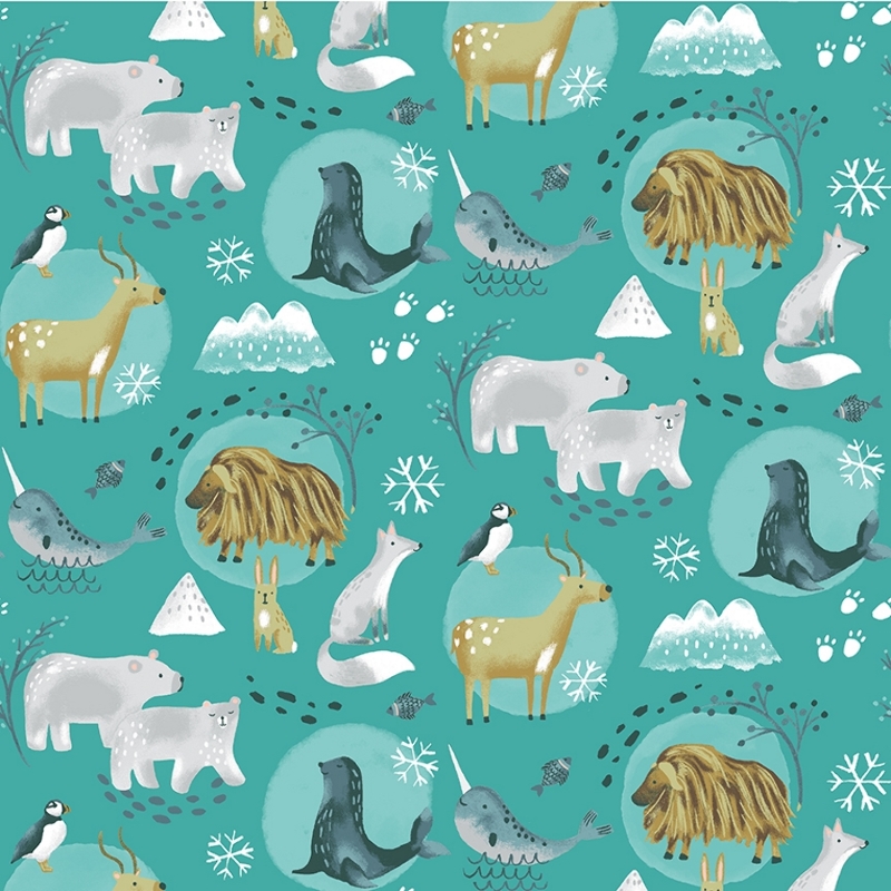 Flannel - Polar Pals teal