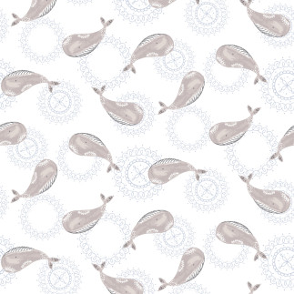 Coton - Vague et Baleines blanches
