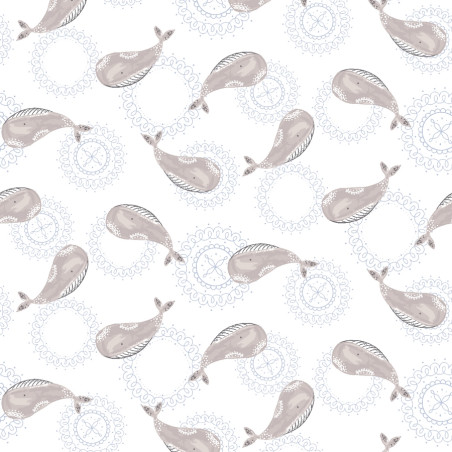Coton - Vague et Baleines blanches