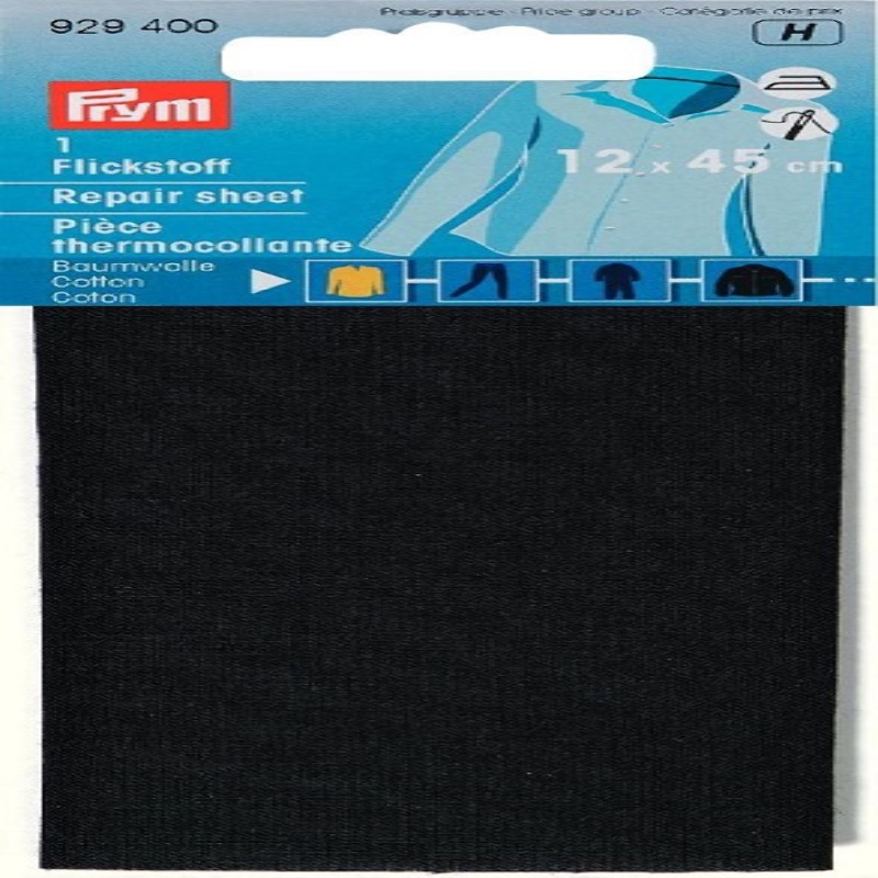 Iron-on patch fabric CO, black (400)