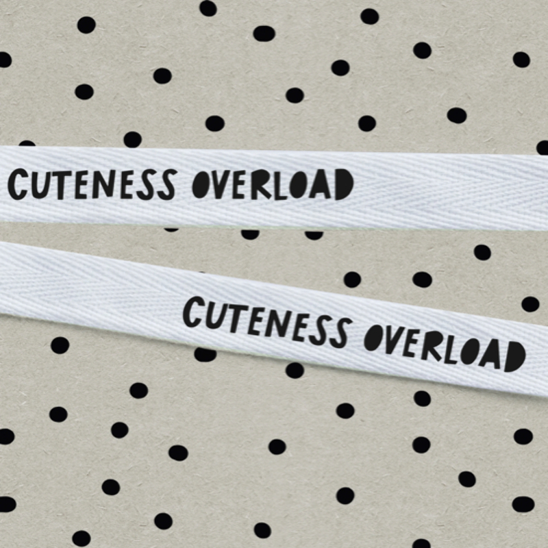 Hoodiekordel - Cuteness overload weiss 1.3m