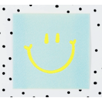 Étiquette tissée - Smiley turquoise