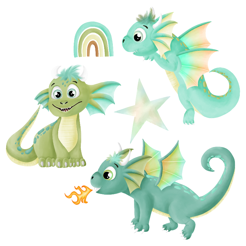Iron-on transfers - Mrs Mint Design - Dragon Boys... Set Iron-on transfers - Mrs Mint Design - Dragon Boys... Set