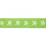 Elastic ribbon with stars 40mm lime on dark lime