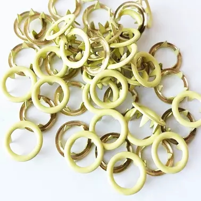 Jersey Snap on buttons Ring 10 pieces lemon yellow